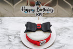 Custom Bowtie  Dog Birthday Cake Treat 4" inch Peanut Butter & Bacon Pet Gift for Dog Lovers