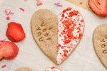 Valentine's Day Healthy Dog Treats Strawberry Dipped Heart Cookies- Dog lover gift