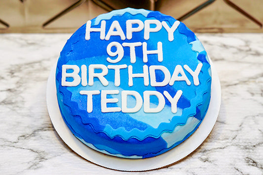 Dog Birthday Cake Treat 6" inch Peanut Butter & Banana Tie Dye Personalized Dog Lover Gift